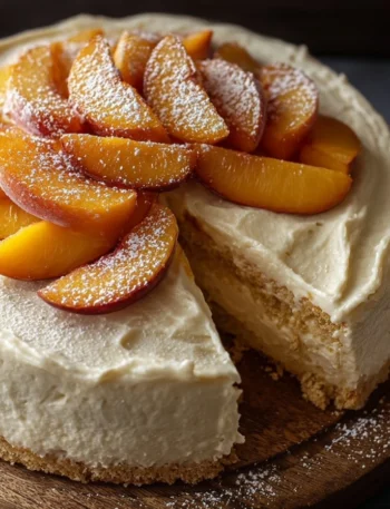 Easy 30 Minute Peach Cream Cheese Cake Quick Peach Cream Cheese Dessert Recipe Best Peach Cream Cheese Cake Under 30 Minut...