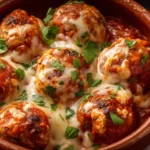 Easy Baked Chicken Parmesan Meatballs Recipe Quick Chicken Parmesan Meatballs Dinner Homemade Chicken Parmesan Meatballs O...