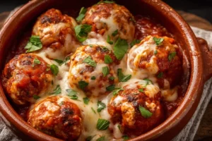 Quick & Easy Baked Chicken Parmesan Meatballs!