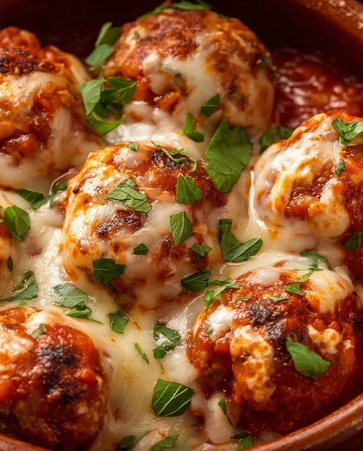 Easy Baked Chicken Parmesan Meatballs Recipe Quick Chicken Parmesan Meatballs Dinner Homemade Chicken Parmesan Meatballs O...