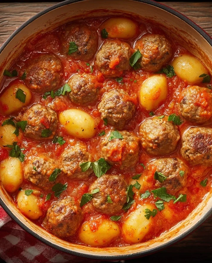 Easy Creamy Meatballs Gnocchi Recipe 20 Minute One Pot Meals Quick Creamy Gnocchi Dinner Ideas Best One Pot Meatball Recip...