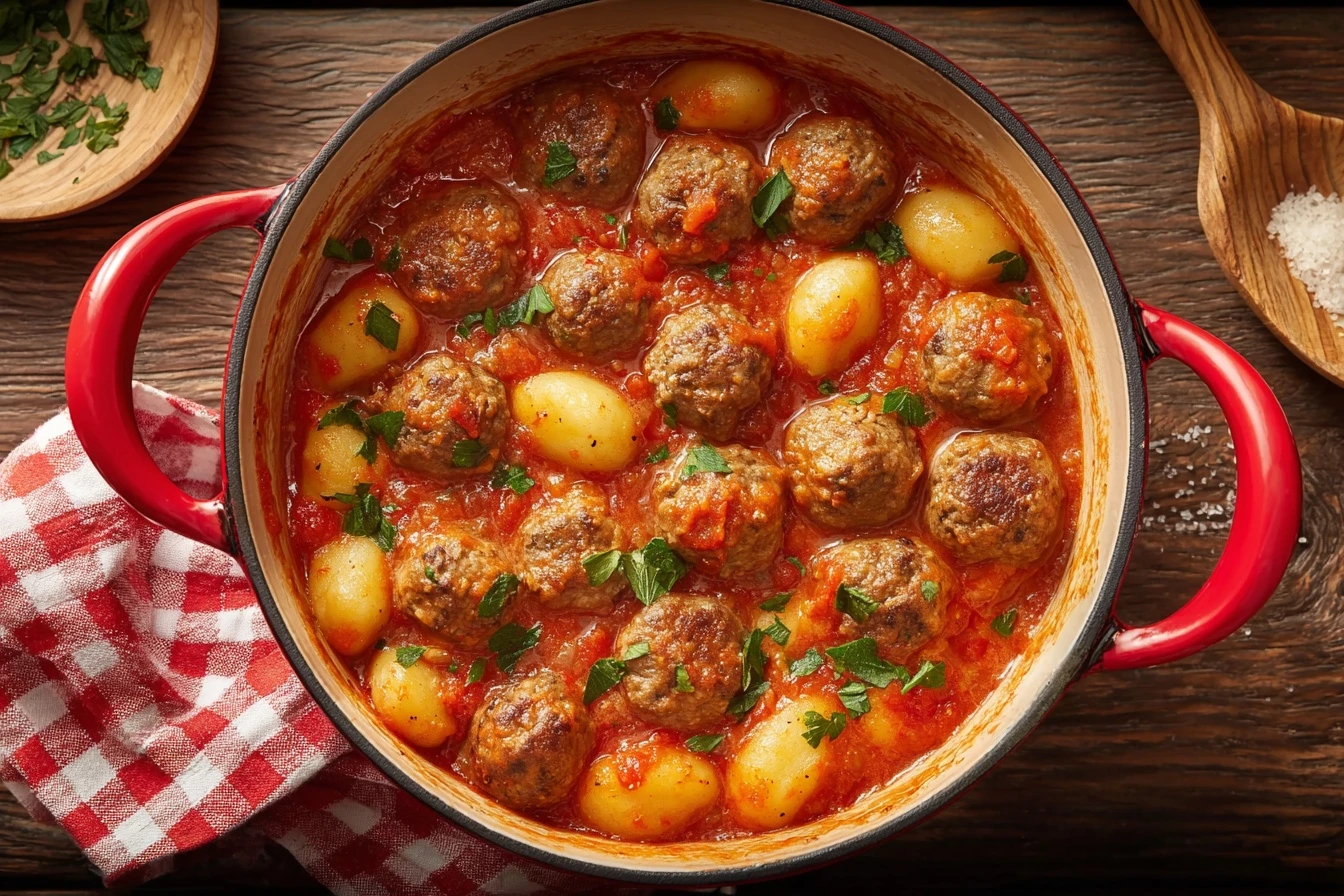 Easy Creamy Meatballs Gnocchi Recipe 20 Minute One Pot Meals Quick Creamy Gnocchi Dinner Ideas Best One Pot Meatball Recip...