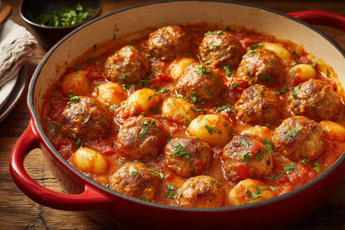 Easy Creamy Meatballs Gnocchi Recipe 20 Minute One Pot Meals Quick Creamy Gnocchi Dinner Ideas Best One Pot Meatball Recip...