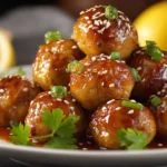 Easy Honey Lemon Chicken Meatballs Recipe Quick Honey Lemon Meatball Dinner 30 Minute Chicken Meatball Recipe Honey Lemon ...