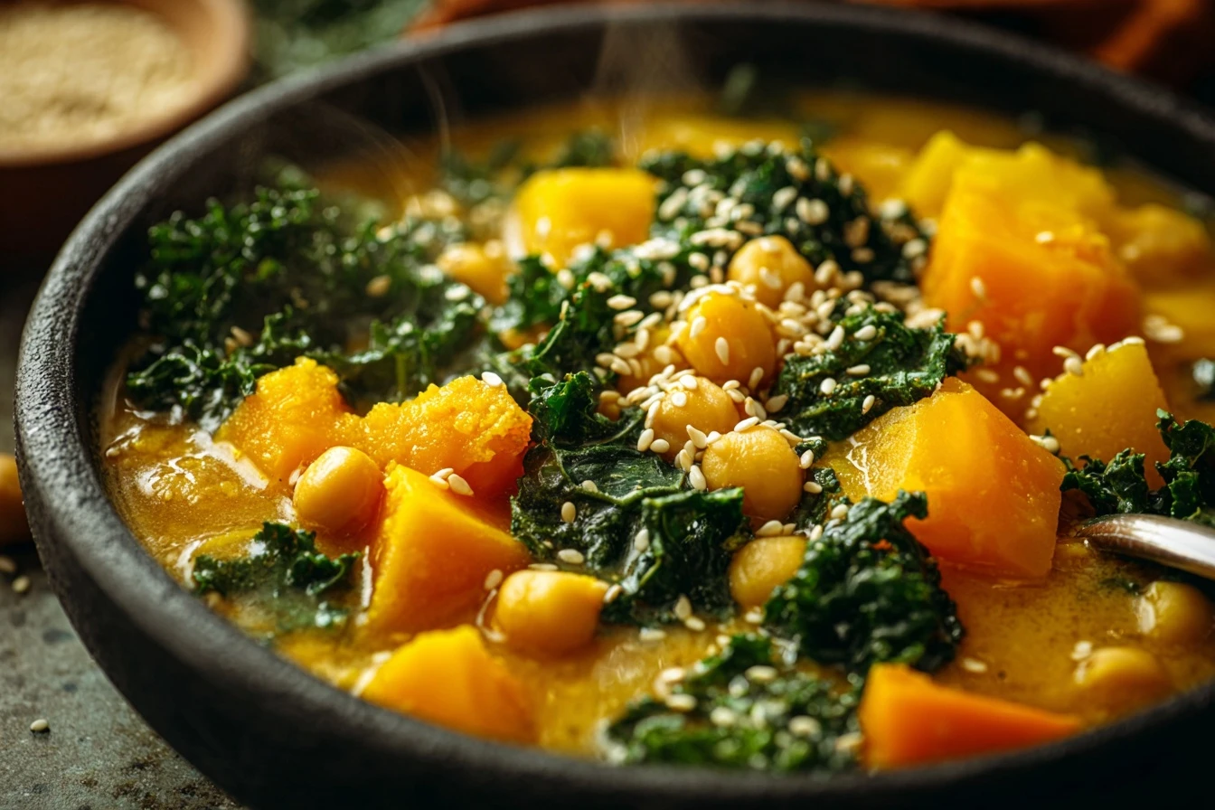 Easy Kabocha Chickpea Miso Soup Recipe One-pot Kabocha Soup For Dinner Quick Vegan Miso Soup With Chickpeas Best One-pot K...