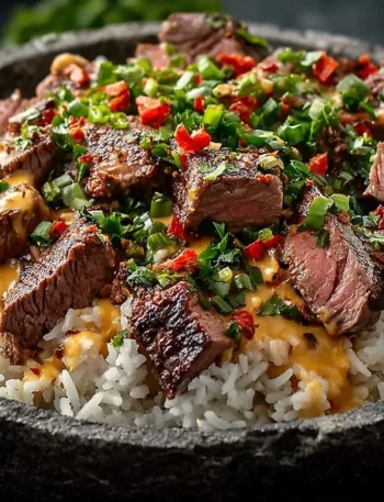 Easy Steak Queso Rice Recipe Quick Tex-Mex Dinner Ideas 10-minute Steak Rice Skillet Best Steak Queso Rice Meals How To Ma...