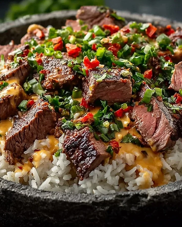 Easy Steak Queso Rice Recipe Quick Tex-Mex Dinner Ideas 10-minute Steak Rice Skillet Best Steak Queso Rice Meals How To Ma...