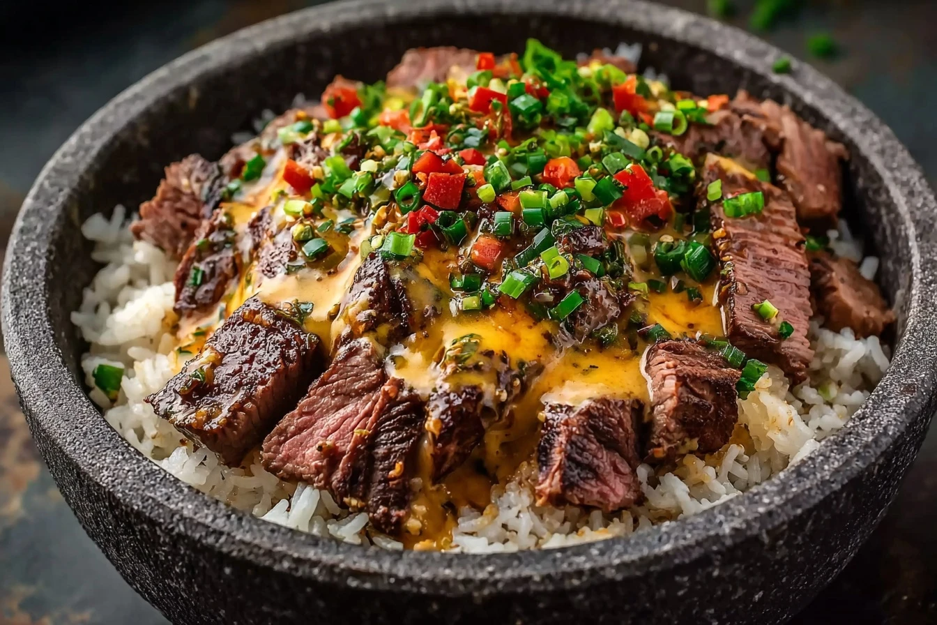 Easy Steak Queso Rice Recipe Quick Tex-Mex Dinner Ideas 10-minute Steak Rice Skillet Best Steak Queso Rice Meals How To Ma...