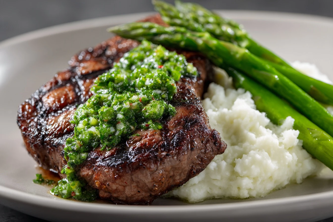 Quick Keto Chimichurri Steak Recipe Easy 20 Minute Keto Steak Dinner Healthy Keto Steak With Chimichurri Sauce Low Carb Ch...