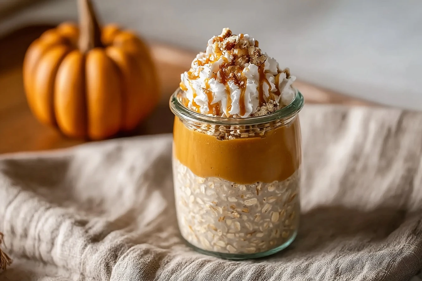 Quick Pumpkin Cheesecake Overnight Oats Recipe Easy Pumpkin Cheesecake Oats Overnight Healthy Pumpkin Cheesecake Oats Reci...