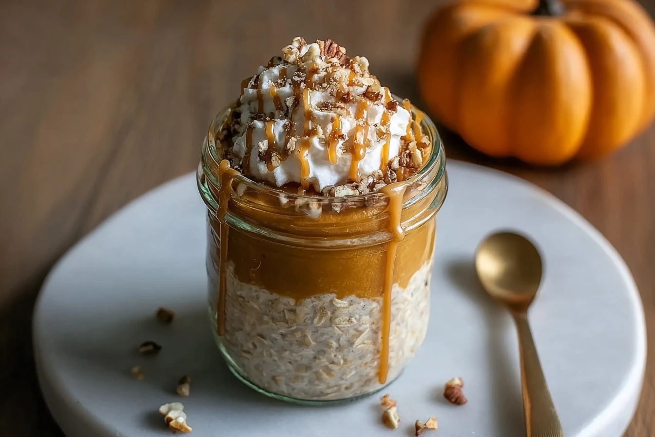 Quick Pumpkin Cheesecake Overnight Oats Recipe Easy Pumpkin Cheesecake Oats Overnight Healthy Pumpkin Cheesecake Oats Reci...