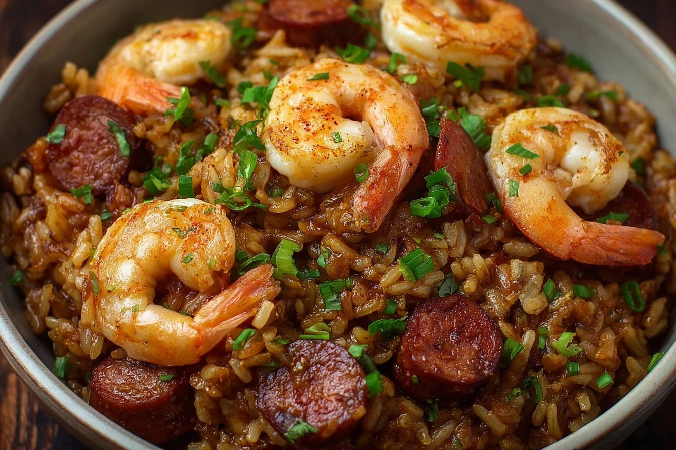 30-minute Cajun Dirty Rice Recipe Easy Shrimp And Sausage Dirty Rice Quick Cajun Rice With Shrimp Healthy Sausage And Shri...