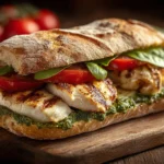 Best Chicken Pesto Sandwich Recipe Easy Homemade Chicken Pesto Sandwich Grilled Chicken Pesto Sandwich Calories Where To B...