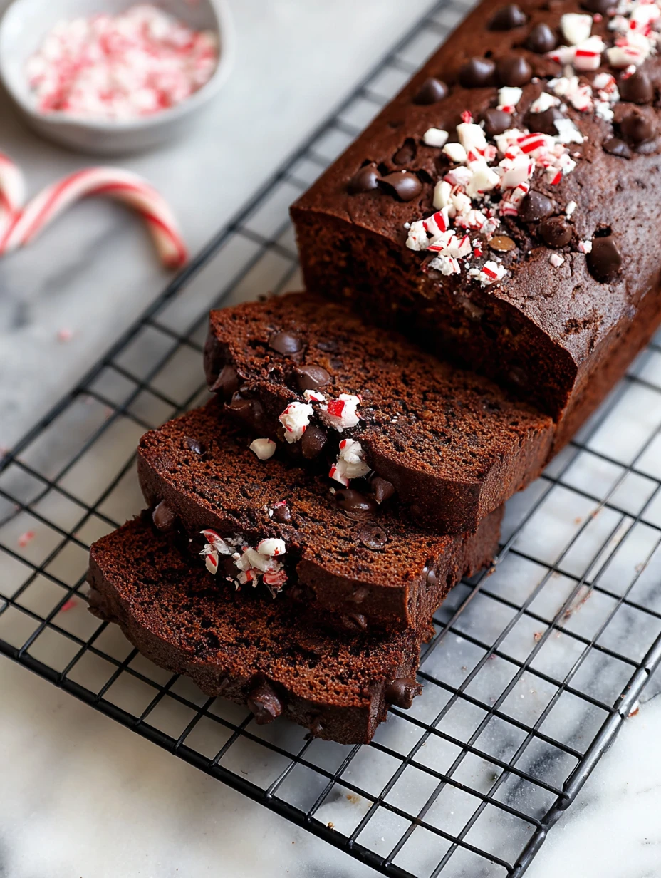 Best Chocolate Peppermint Bread Recipe Easy Chocolate Peppermint Bread Baking Homemade Peppermint Chocolate Loaf Gluten-fr...