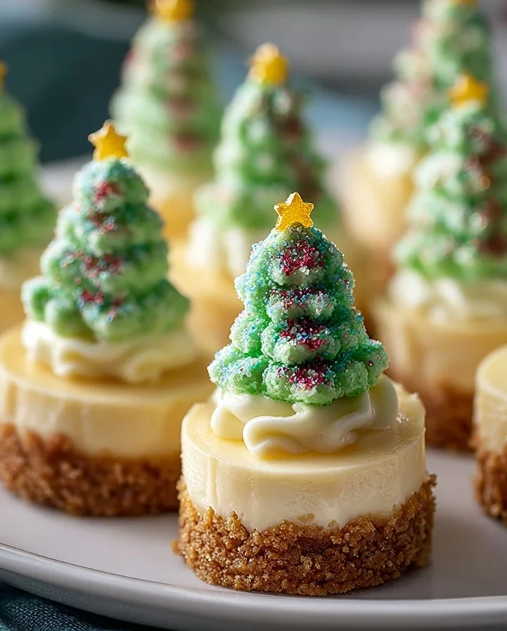 Best Christmas Mini Tree Cheesecakes Easy Christmas Tree Cheesecake Recipe Mini Tree Cheesecake Ideas How To Make Tree Sha...