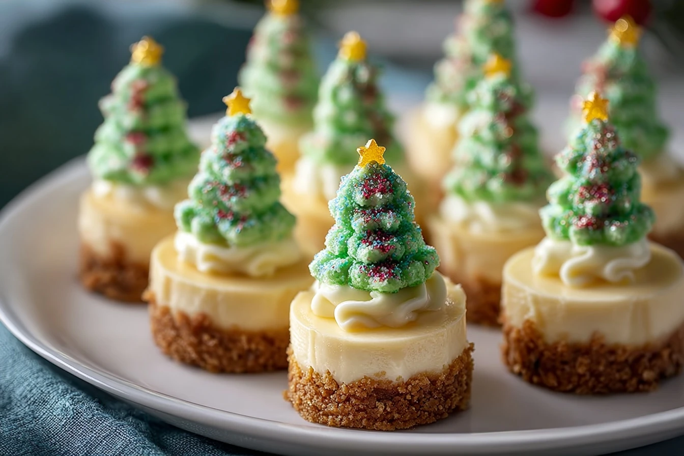Christmas Mini Tree Cheesecakes That Steal the Show