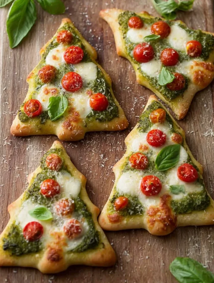 Christmas Pizza Ideas Vegetarian Treeshaped Pizzas Pesto Cheese