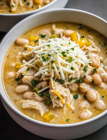 Cozy White Cheddar Apple Chicken Chili Recipe Best Apple Chicken Chili For Winter Hearty White Cheddar Chicken Chili Comfo...