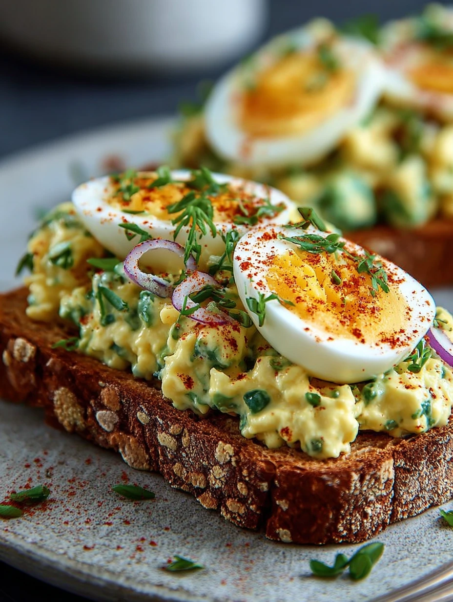 Creamy Avocado Egg Salad Toast Smoked Paprika Vegetarian