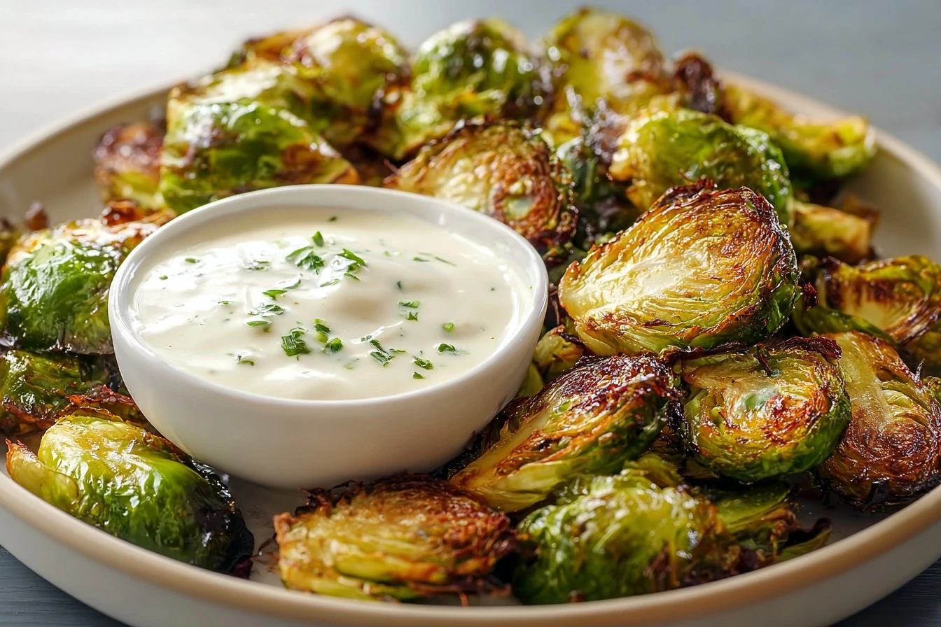 Crispy Brussel Sprouts Recipe With Aioli Best Brussel Sprouts Dijon Aioli Homemade Crispy Brussel Sprouts How To Make Crea...