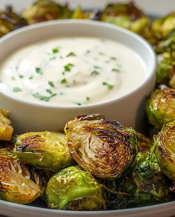 Crispy Brussel Sprouts Recipe With Aioli Best Brussel Sprouts Dijon Aioli Homemade Crispy Brussel Sprouts How To Make Crea...