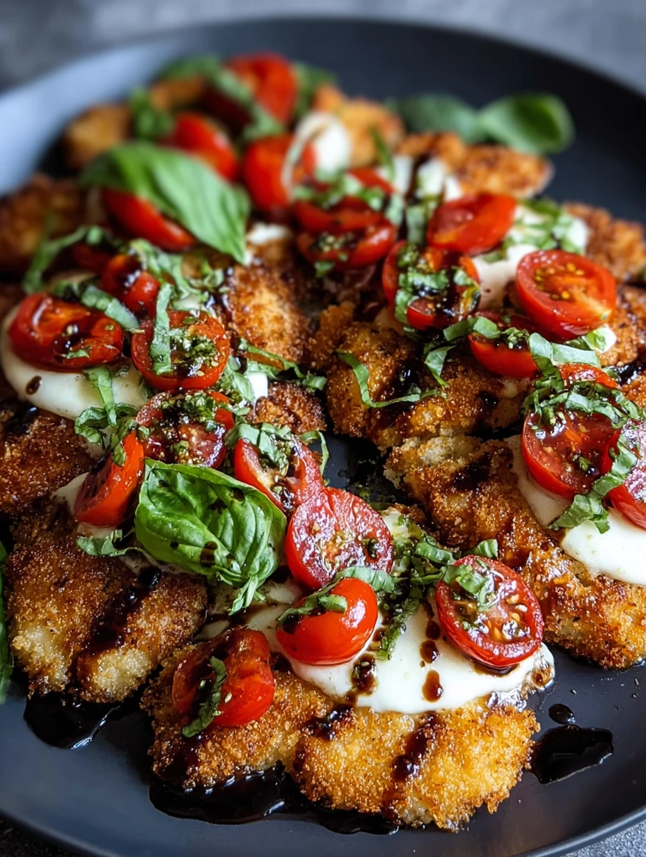 Crispy Chicken Caprese Mozzarella Tomato Basil Healthy Italian