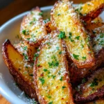 Crispy Parmesan Potato Wedges Recipe Cheesy Ovenbaked Side