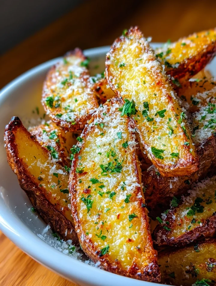 Crispy Parmesan Potato Wedges Recipe Cheesy Ovenbaked Side