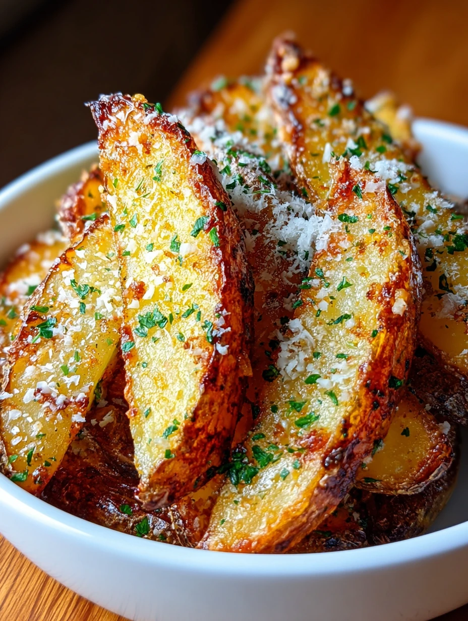 Crispy Parmesan Potato Wedges Recipe Cheesy Ovenbaked Side