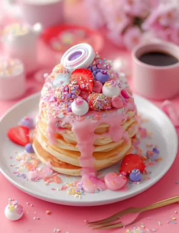 Delightful Princess Pancake Recipe Strawberry Twist Pancake Ideas Gourmet Princess Breakfast Pancakes Sweet Strawberry Pan...