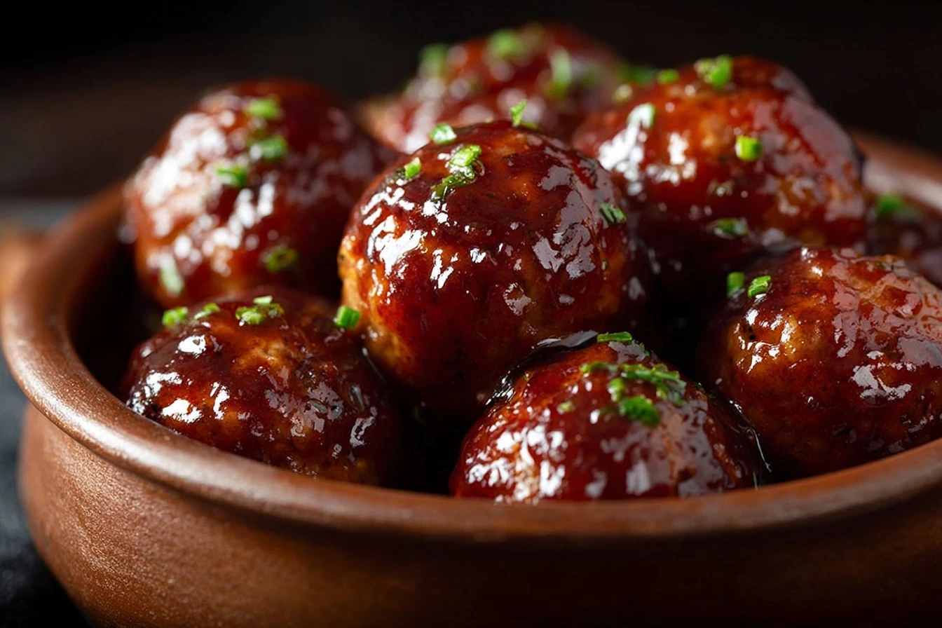 Easy BBQ Chicken Meatballs Recipe Homemade BBQ Chicken Meatballs Best Sauce For BBQ Chicken Meatballs Slow Cooker BBQ Chic...