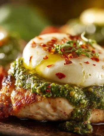 Easy Cheesy Pesto Chicken Bake Recipe Homemade Cheesy Pesto Chicken Pasta Low Carb Cheesy Pesto Chicken Gluten-free Cheesy...