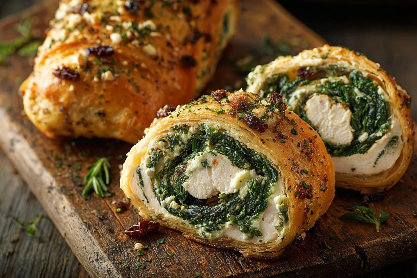 Easy Chicken Spinach Feta Roll-ups Recipe Quick Spinach Feta Chicken Dinner Best Rolled Chicken With Feta Recipe Low Carb ...