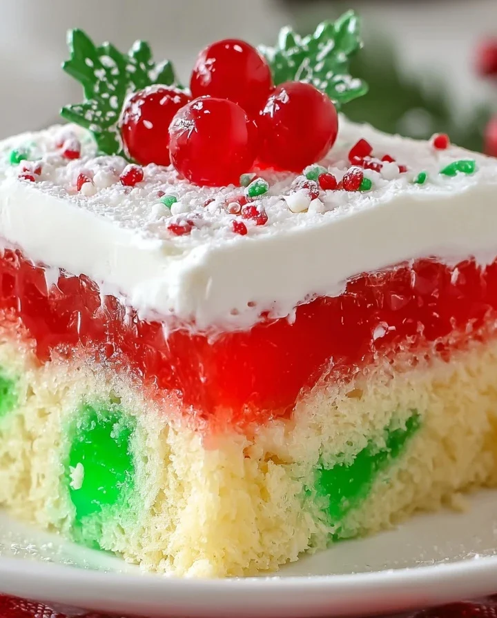 Easy Christmas Jello Poke Cake Recipe Best Jello Flavors For Poke Cake Christmas Dessert Ideas With Jello How To Make A Je...