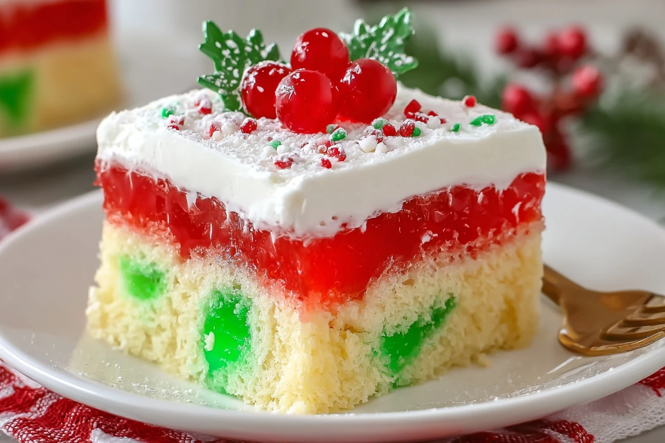 Christmas Jello Poke Cake