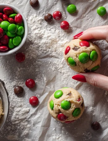 Easy Christmas M&M Cookie Recipe Quick M&M Christmas Cookies 30 Minute Holiday Cookie Recipes Simple M&M Cookie Recipe For...
