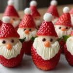 Easy Christmas Strawberry Santas Recipe Homemade Strawberry Santas For Kids Best Cream Cheese For Strawberry Santas Strawb...