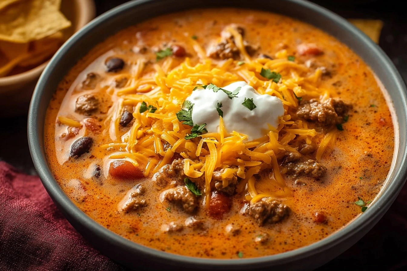 Easy Creamy Beef Taco Soup Recipe Slow Cooker Beef Taco Soup Guide How To Make Taco Soup In Slow Cooker Best Slow Cooker T...