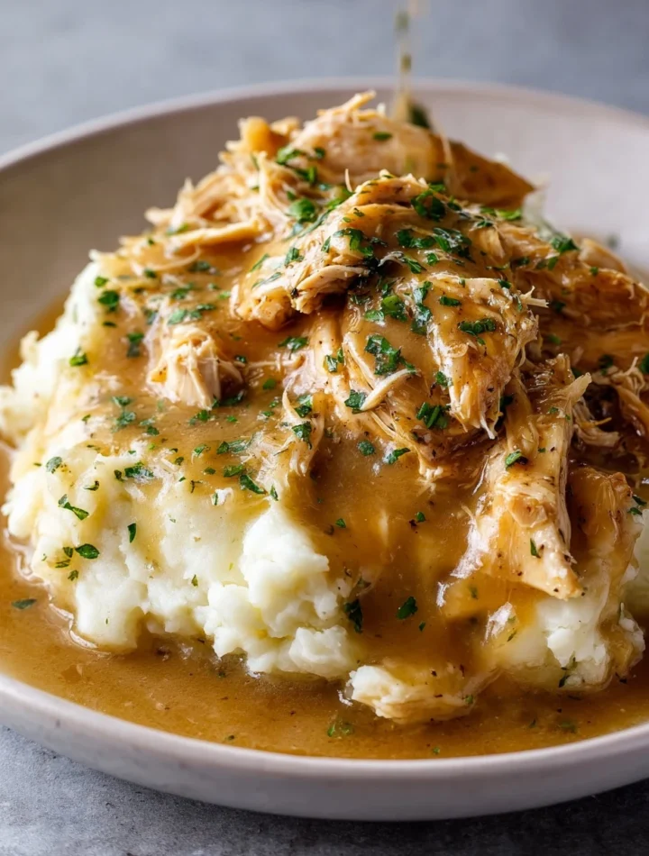 Easy Crockpot Chicken And Gravy Recipe Melt-in-your-mouth Chicken Crockpot Dish Best Slow Cooker Chicken Gravy Simple Comf...