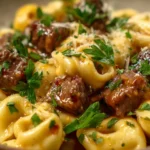 Easy Garlic Butter Beef Tortellini Recipe Best Beef Tortellini Garlic Sauce Homemade Garlic Butter Beef Tortellini Quick G...