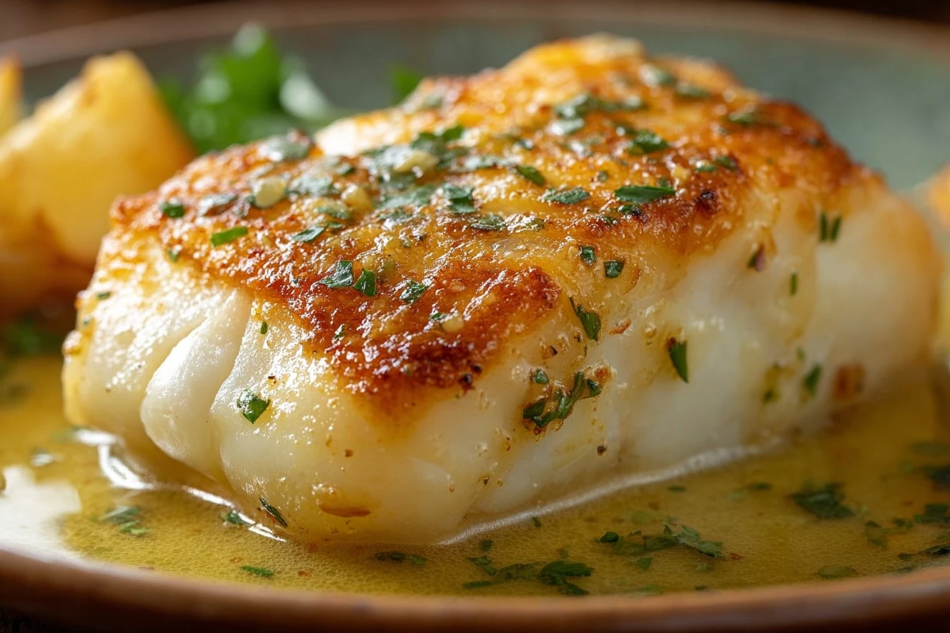 Easy Lemon Butter Cod Recipe Best Pan Seared Cod Seasoning How To Make Lemon Butter For Fish Lemon Butter Pan Seared Cod B...