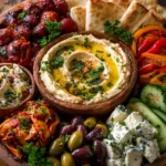 Mediterranean Mezze Tapas Platter Recipe Vegetarian Appetizer Hummus