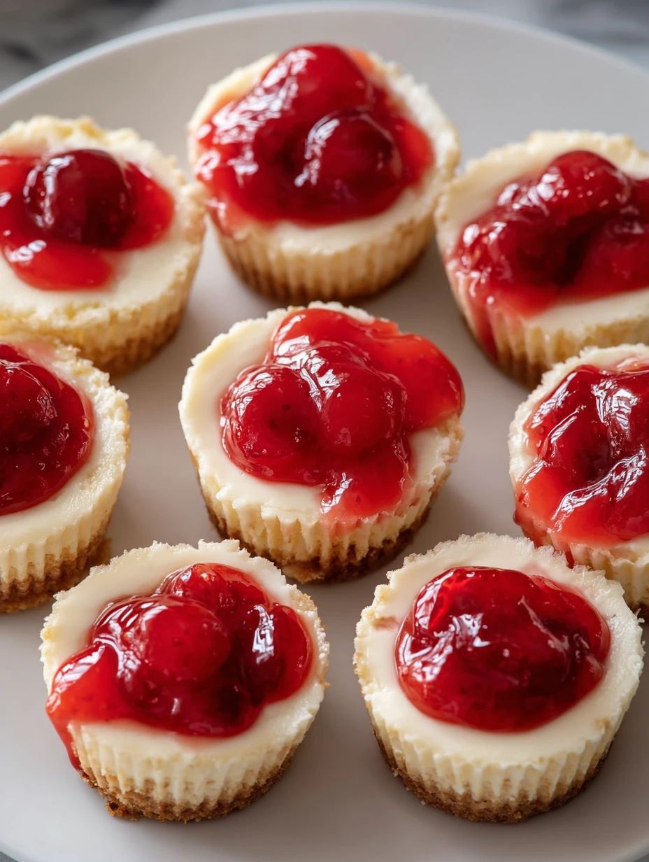 Easy Mini Cherry Cheesecakes Recipe Best Cherry Cheesecake Cupcakes Homemade Mini Cherry Cheesecakes Gluten-free Mini Cher...