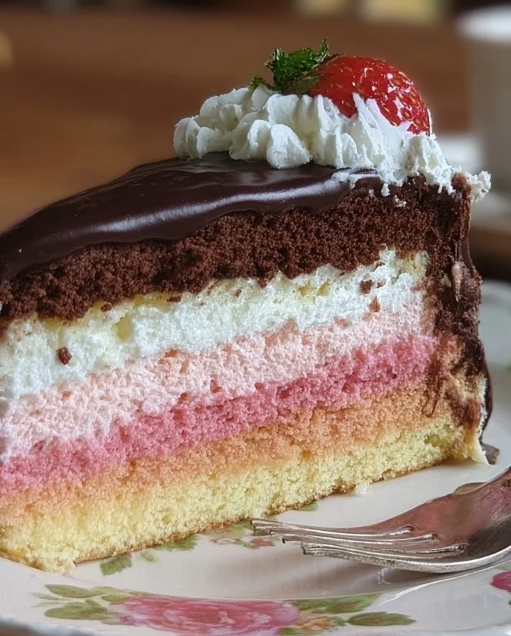 Easy Neapolitan Cake Recipe Steps Homemade Neapolitan Cake Tutorial Best Three Flavor Cake Recipe Neapolitan Cake Making G...