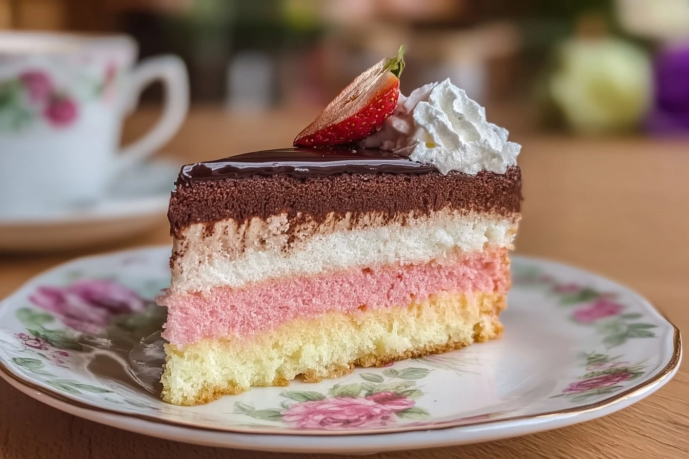 Easy Neapolitan Cake Recipe Steps Homemade Neapolitan Cake Tutorial Best Three Flavor Cake Recipe Neapolitan Cake Making G...