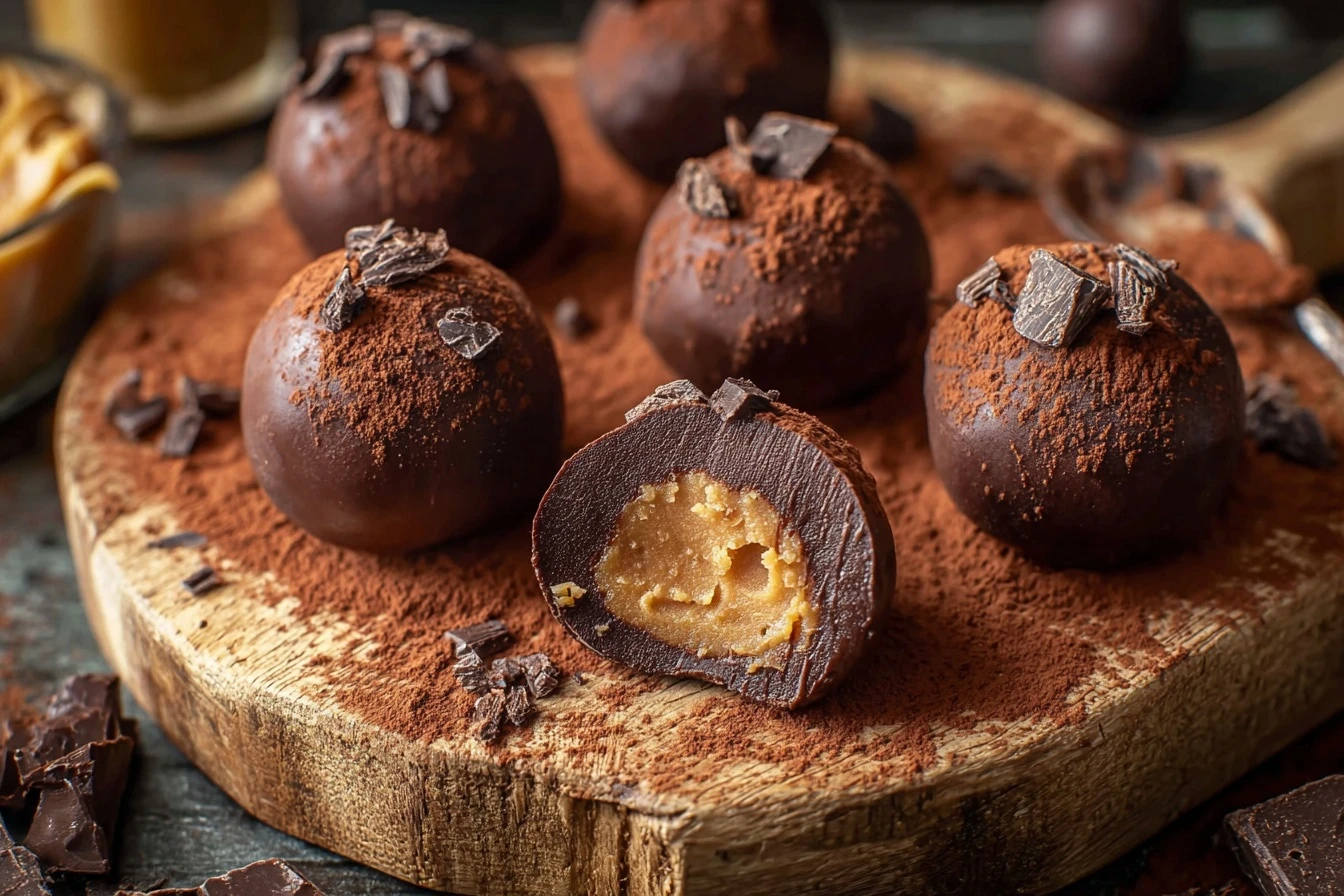 Easy No Bake Chocolate Peanut Butter Truffles Homemade Chocolate Peanut Butter Truffles No Bake No Bake Vegan Peanut Butte...