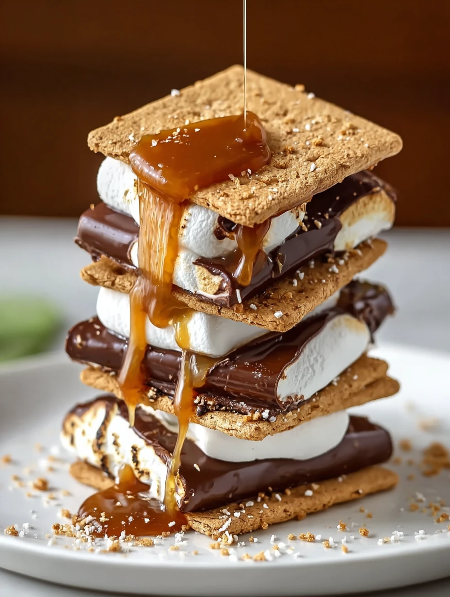 Easy Oven Baked S'mores Recipe Homemade Salted Caramel S'mores How To Make S'mores In The Oven Best Salted Caramel S'mores...