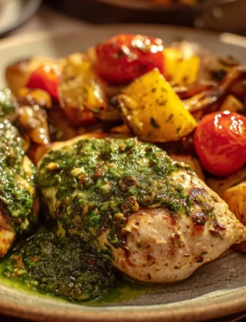 Easy Pesto Chicken With Veggies Recipe Quick Pesto Chicken Dinner Ideas Healthy Roasted Vegetable And Chicken Pesto Low Ca...