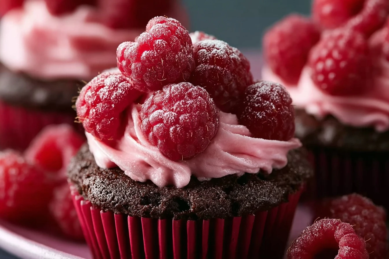 Easy Raspberry Chocolate Lava Cupcakes Recipe Best Chocolate Raspberry Cupcakes With Filling Gluten-free Raspberry Chocola...