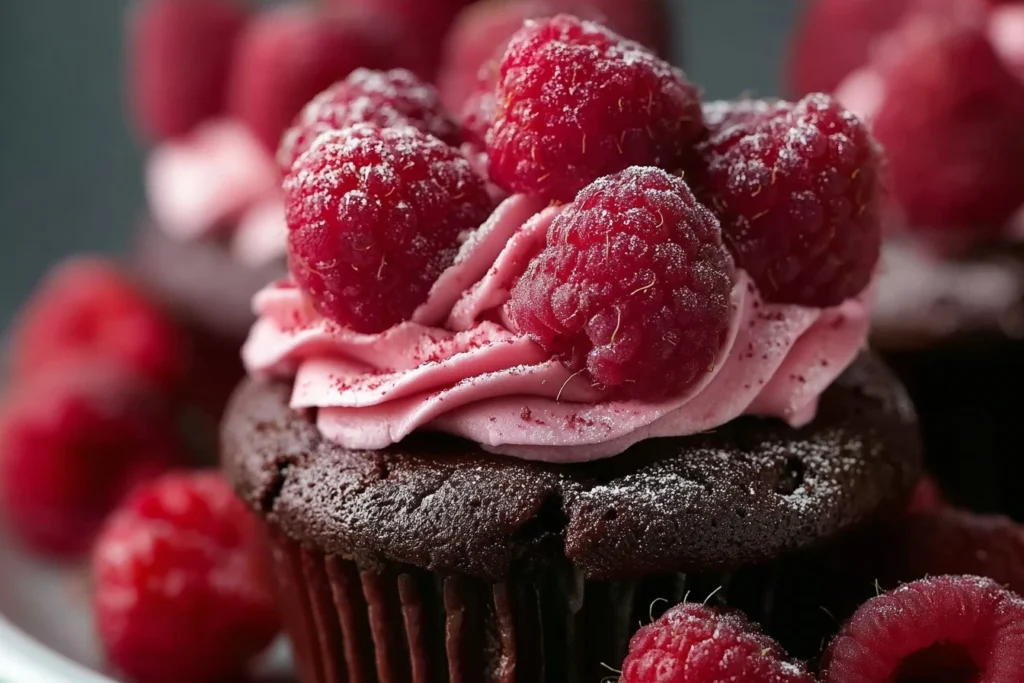 Easy Raspberry Chocolate Lava Cupcakes Recipe Best Chocolate Raspberry Cupcakes With Filling Gluten-free Raspberry Chocola...
